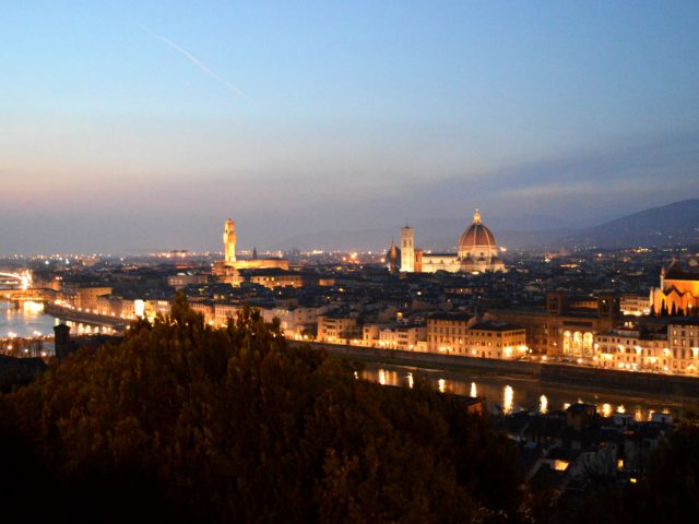 Florence, Italy at the sunset