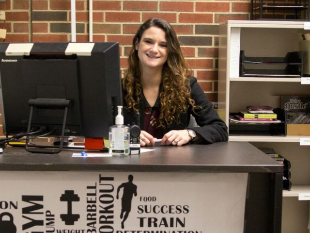 Nicole Wyglendowski working as a supervisor at the Rowan's Rec Center