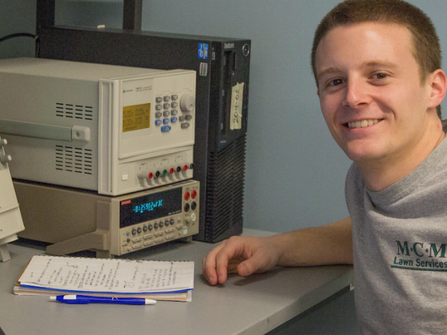 student works in engineering lab