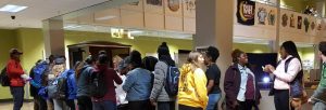 students in line at RAH event in the student center