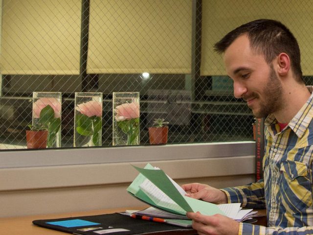 student vinny works in SUP office