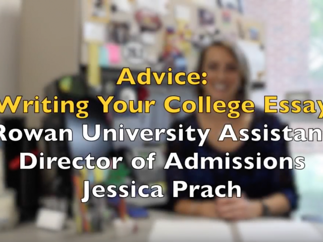 Screenshot of beginning frame of College Essay Advice video.