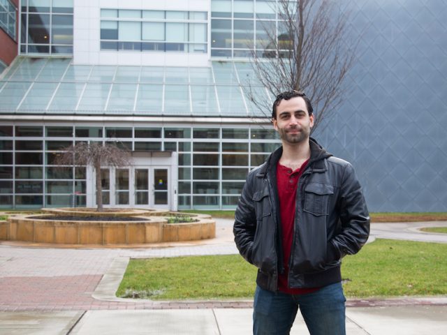 David outside Science hall