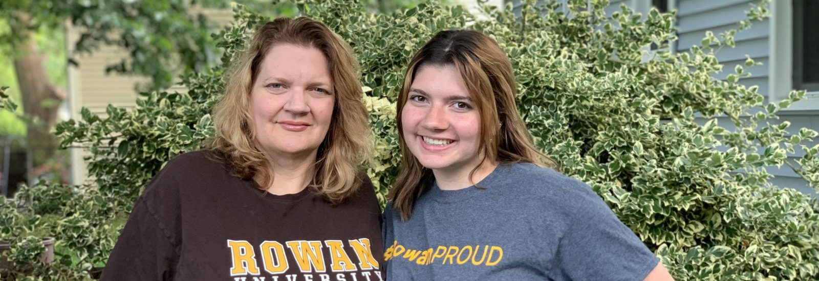 Lauren and her mother in rowan shirts