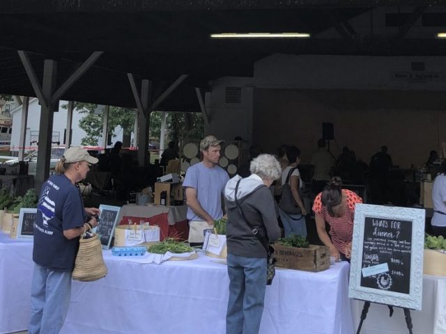 People at vendors, Laurel Market