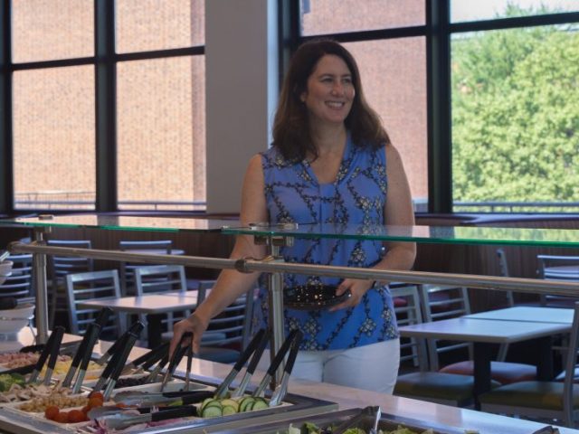 Heidi Newell in the Chamberlain Student Center Marketplace cafe