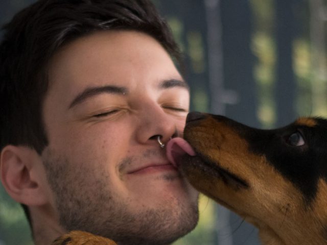 Jayce Williams and his dog, Billie