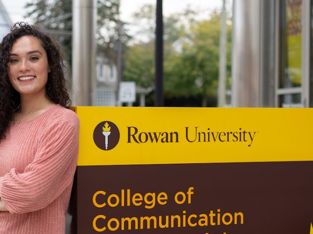 Ciara Sikking stands in front of Rowan Art Gallery at 301 High St.