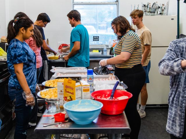 students cook at the ronald mcdonald house