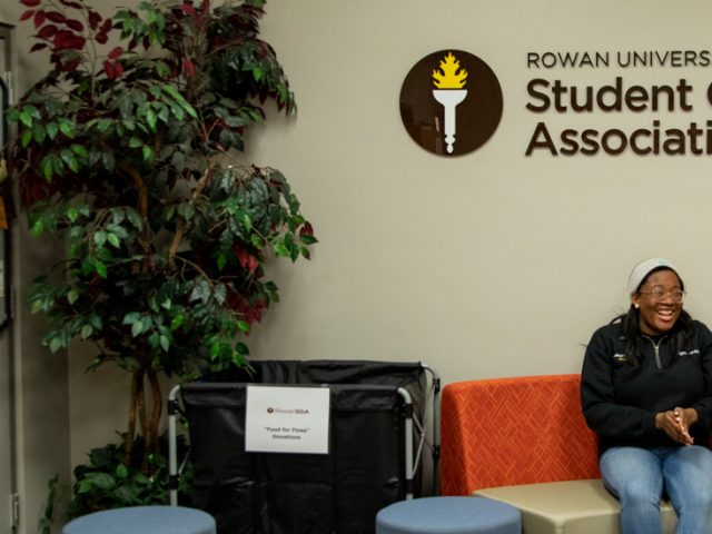 Arielle sitting in the Student Government Association office.