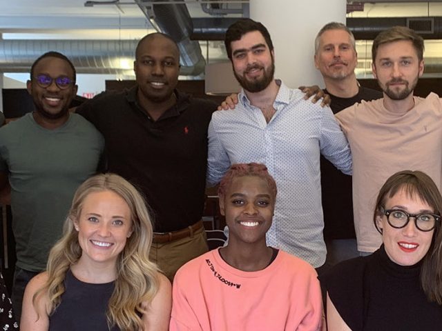 Nicole with employees and mentors at FitGrid, one of the organizations she interned for