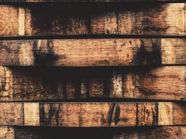 Stock image of a close up of aged brown wicker.