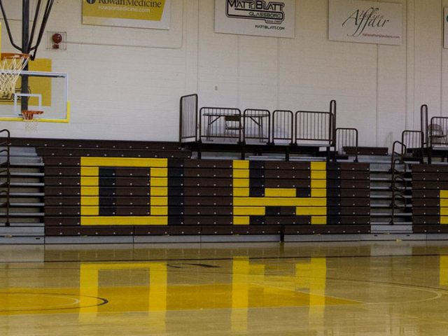 Basketball court inside Esby Gym