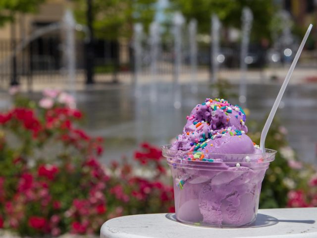 Purple ice cream on Rowan Boulvard.