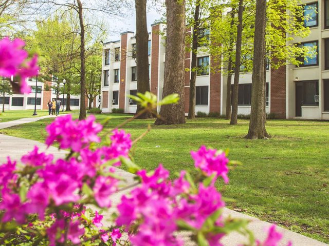 Exterior shot of Evergreen Hall