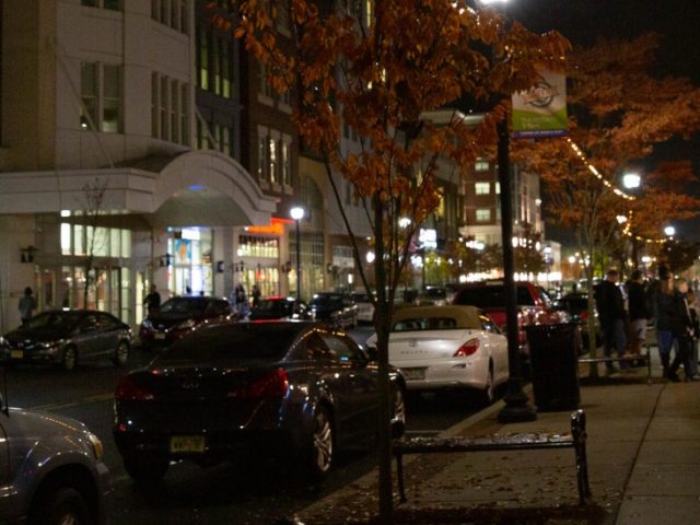 Rowan Boulevard at night.