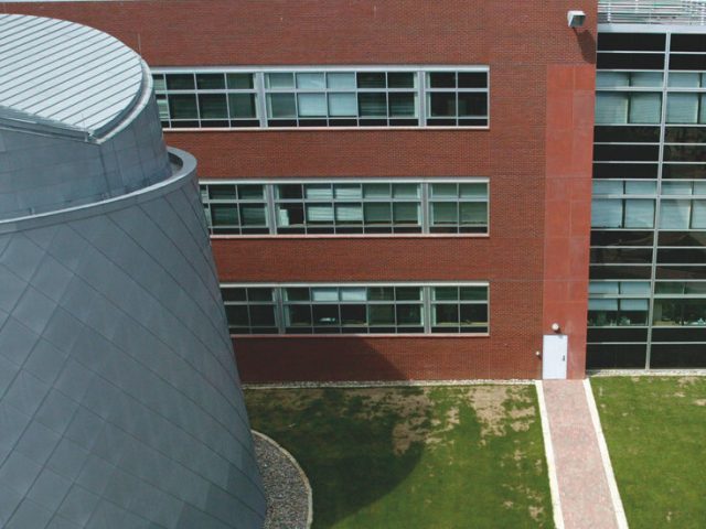 Drone shot of Science Hall