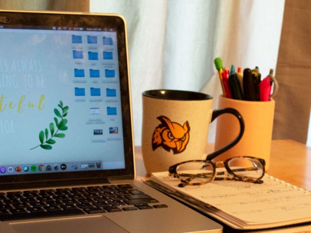 Student's home desk.