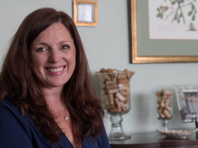 Kelley is pictured in her home.