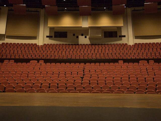 View from the stage at Rowan's Pfleeger Hall.