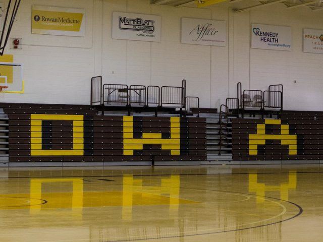 Basketball court inside the Rec Center.