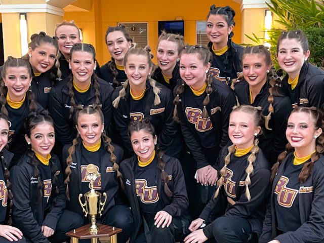 Group photo of Rowan Dance Team at Nationals.