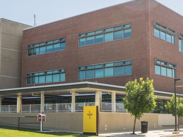 A photo of Rowan University's education building, James Hall.