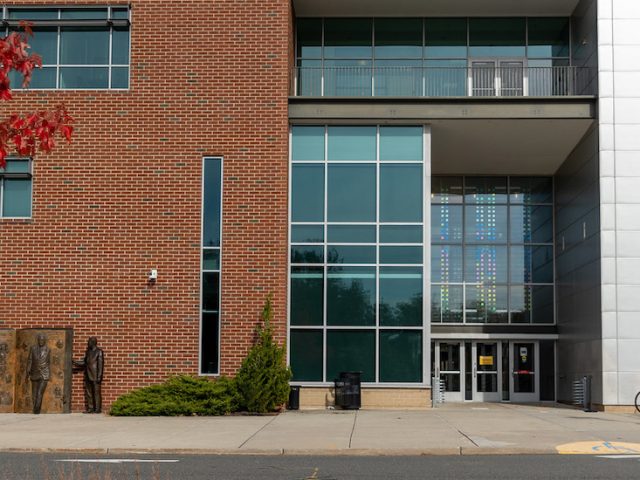 Exterior shot of James Hall.