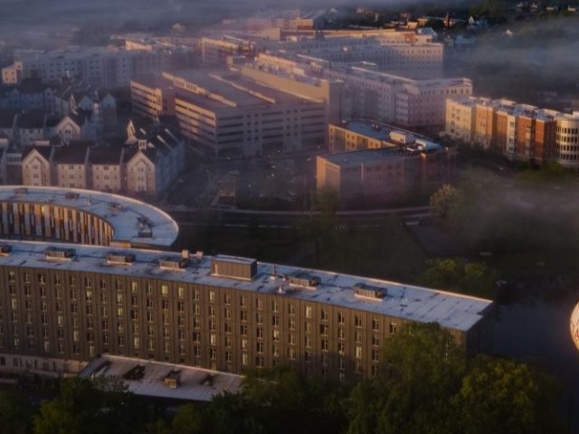 Rowan University drone shot.