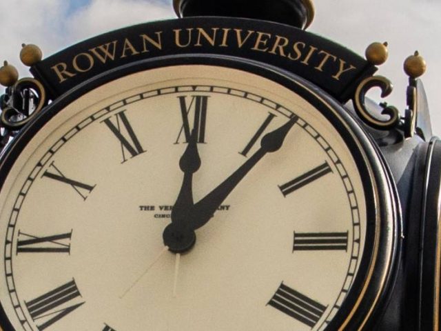 Rowan University clock.