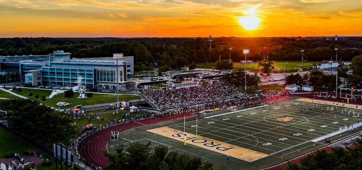 An overview of the Richard Wackar Football Stadium