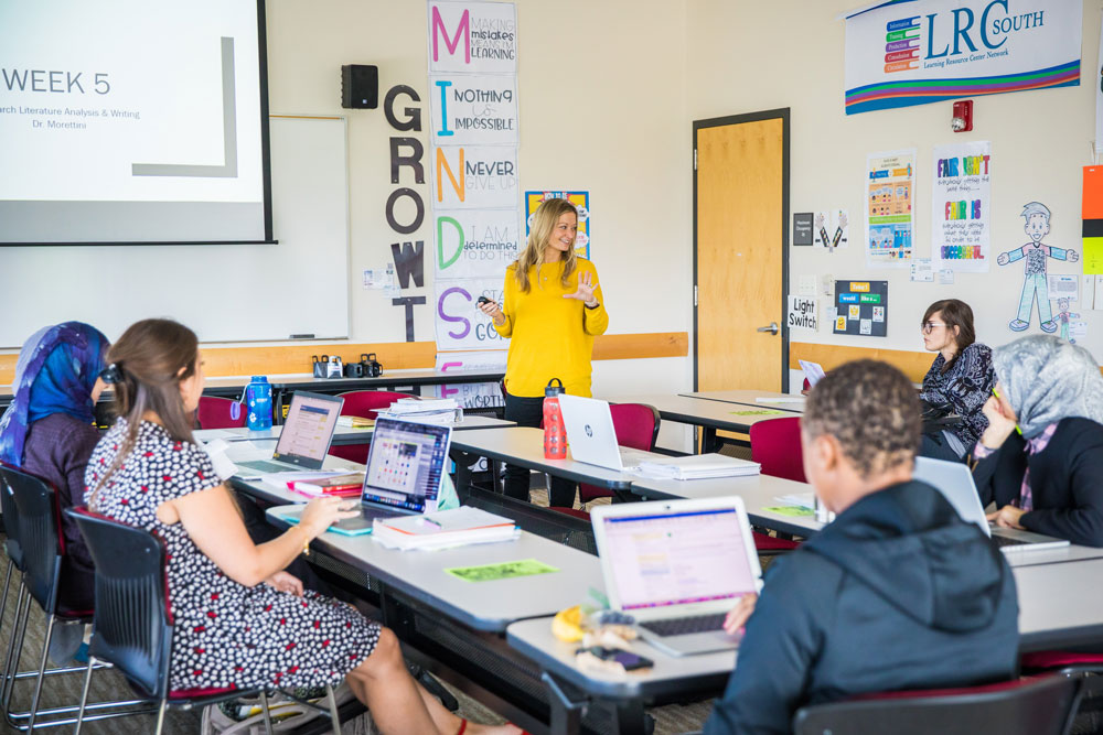 Educator leading a professional learning session, showing what teacher leadership looks like and how a master’s in educational leadership applies in real schools