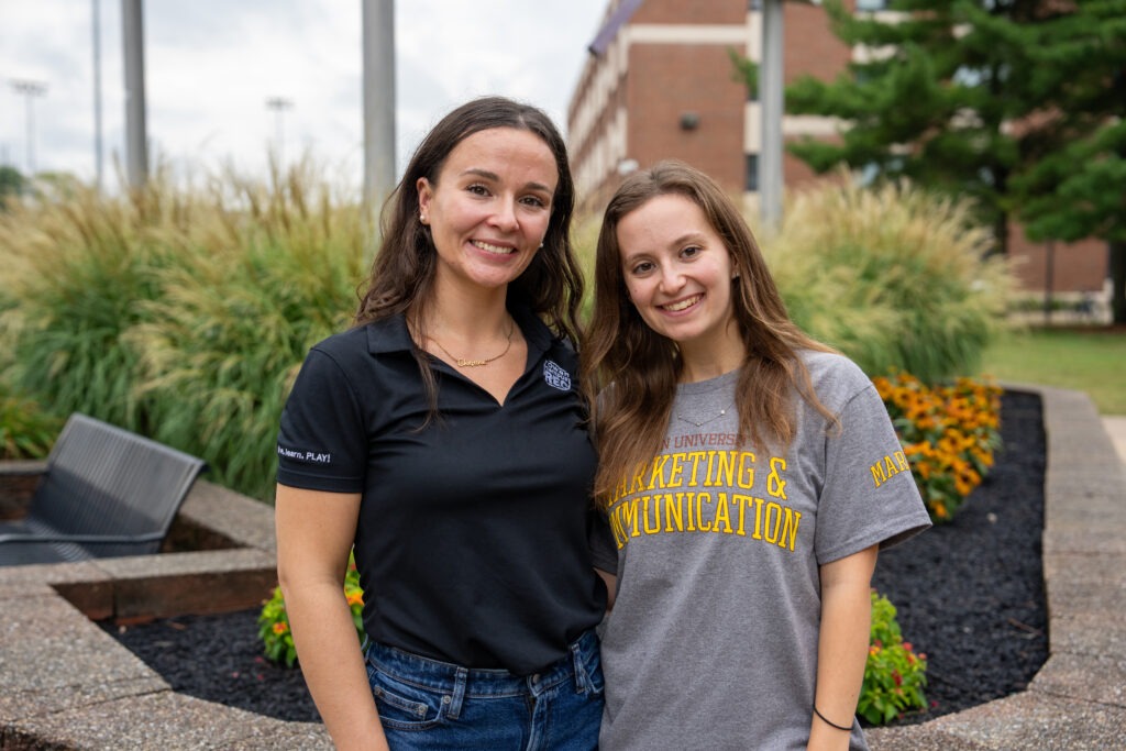 Christina and her freshman-year roommate reconnect during her Rowan health and wellness master’s journey.