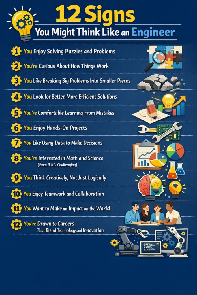 12 Signs You Might Think Like an Engineer Infographic
