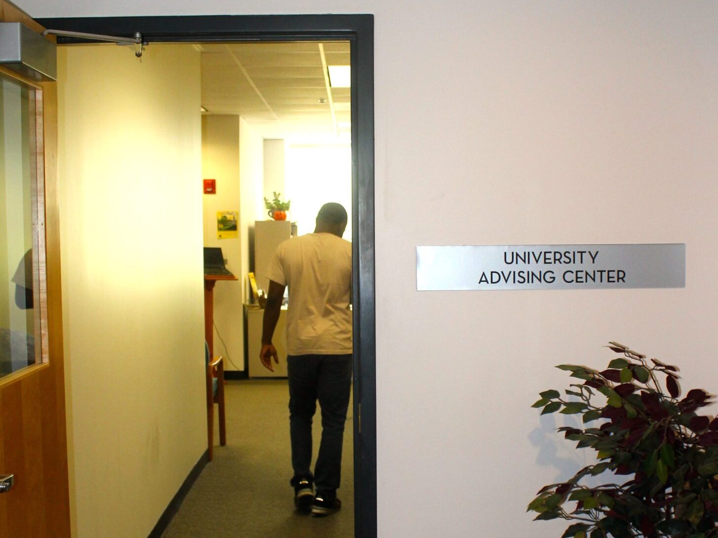 Entrance to the university academic advising office.